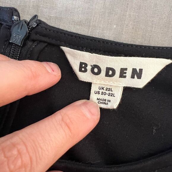 Boden Black Sabrina Jewel Neck Long Sleeve Stretch Fit & Flare Dress Size 20-22L - Picture 9 of 12